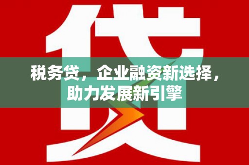 肥西税务贷，企业融资新选择，助力发展新引擎