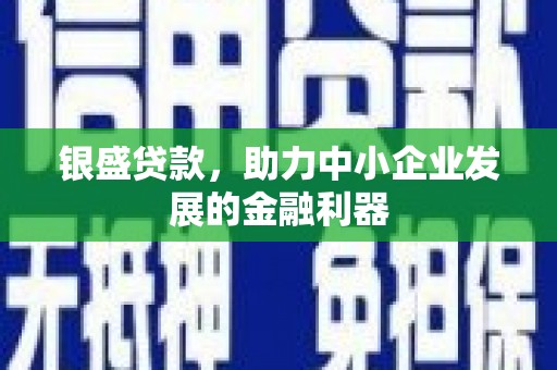 肥西银盛贷款，助力中小企业发展的金融利器