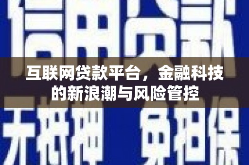 肥西互联网贷款平台，金融科技的新浪潮与风险管控